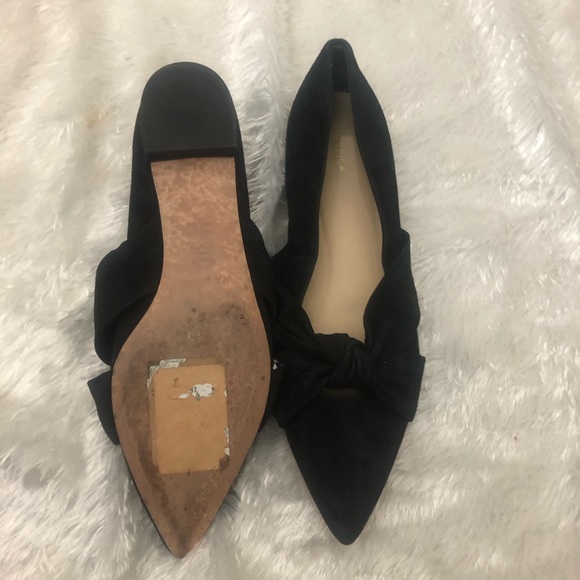 Via Spiga Black suede pointed toe bow flats size 9 - Picture 3 of 6